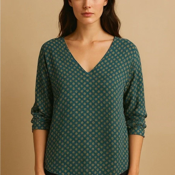 Lucky Brand Floral Print Tie-Back Blouse XL - Picture 1 of 5